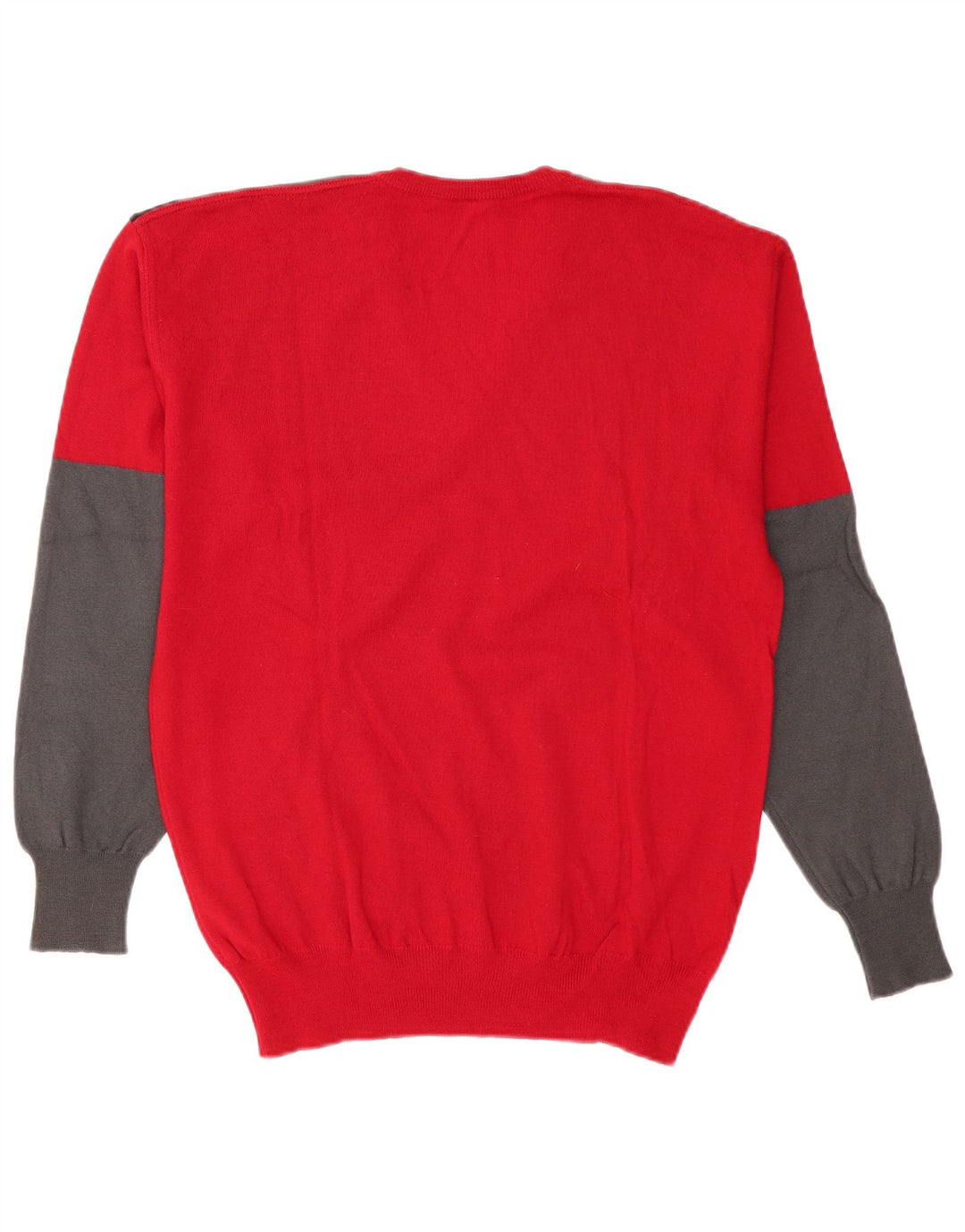 Suéter masculino DALMINE com decote em V IT 50 lã virgem colorblock vermelho médio