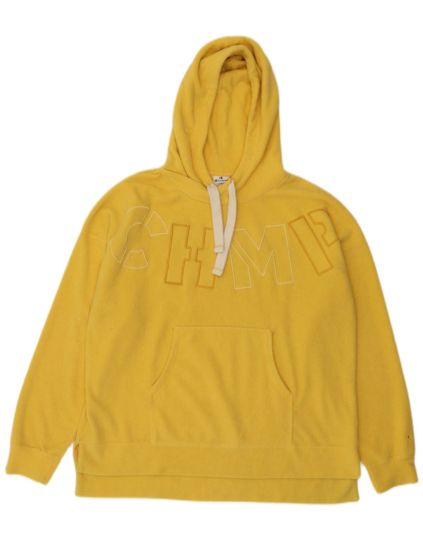 Jumper masculino de lã com capuz gráfico Champion grande amarelo