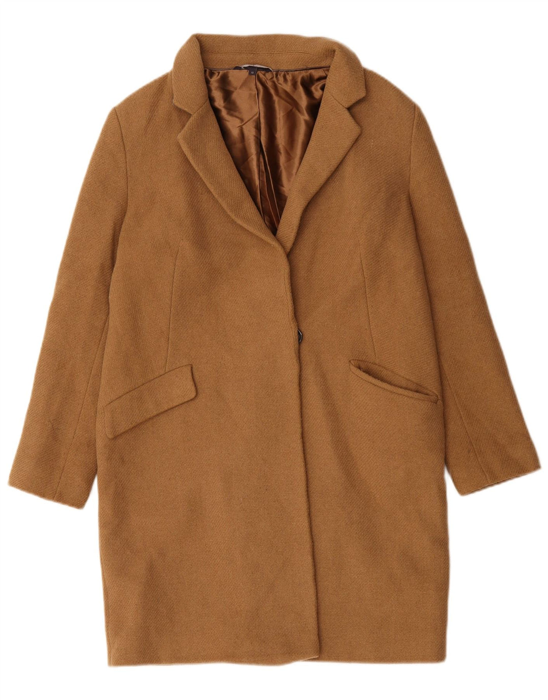 Sobretudo feminino oversized Marks & Spencer Reino Unido 10 lã bege pequena