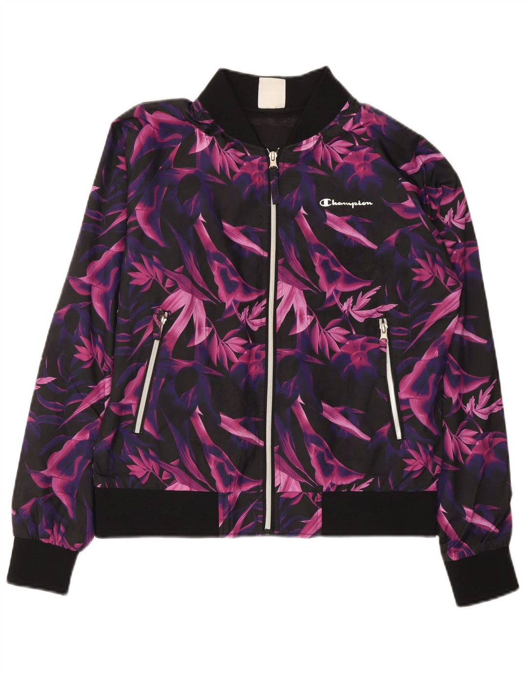 Jaqueta feminina Champion UK 10 poliéster floral roxo pequeno