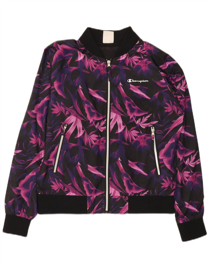 Jaqueta feminina Champion UK 10 poliéster floral roxo pequeno