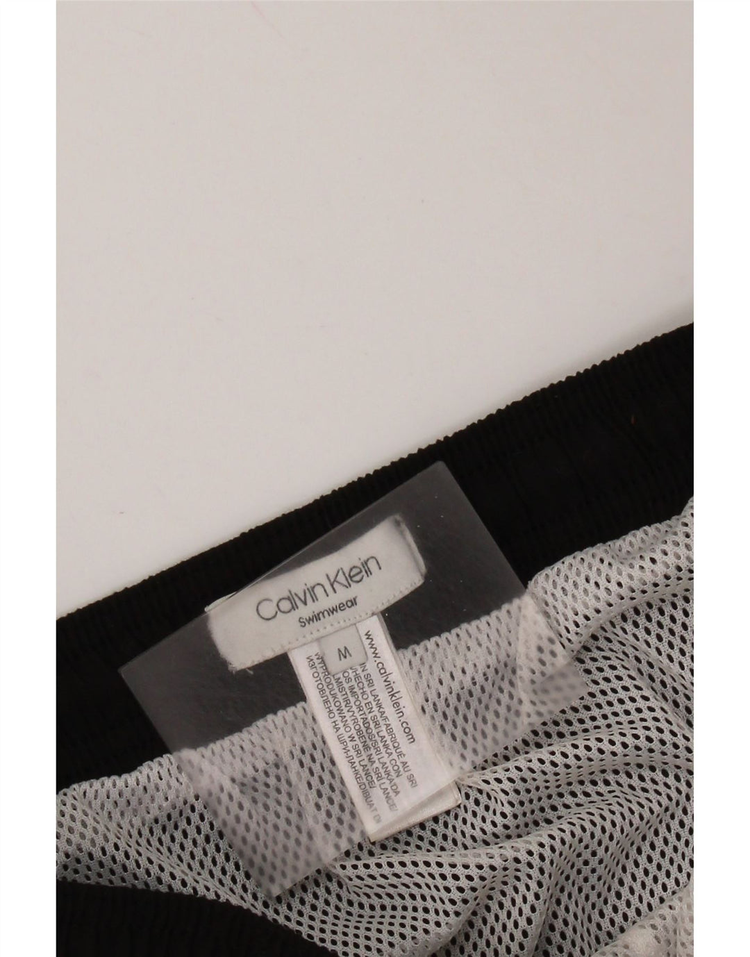 Shorts de natação feminino CALVIN KLEIN UK 14 poliéster preto médio