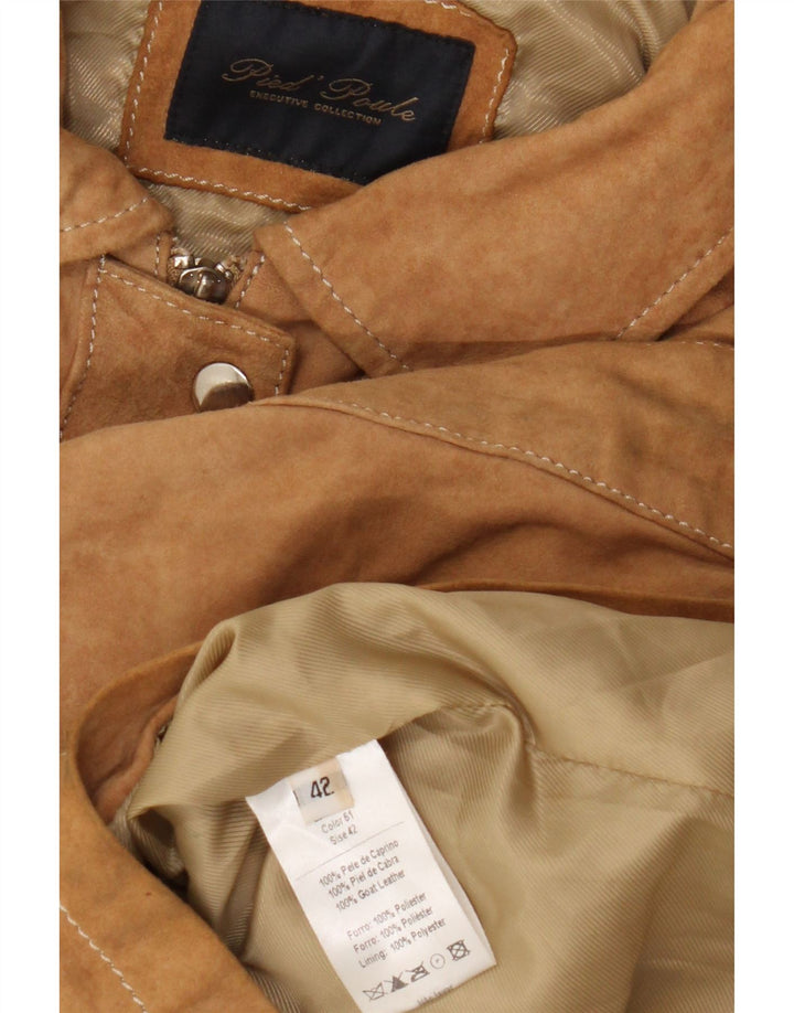 Jaqueta blazer militar feminina vintage de manga curta IT 42 marrom médio