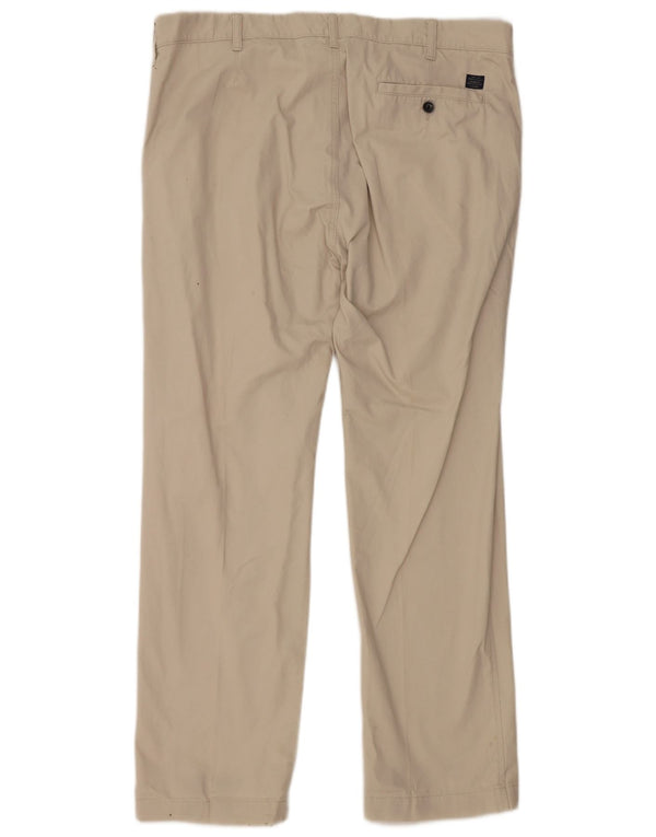 Calça chino reta masculina Marks & Spencer W40 L31 algodão branco