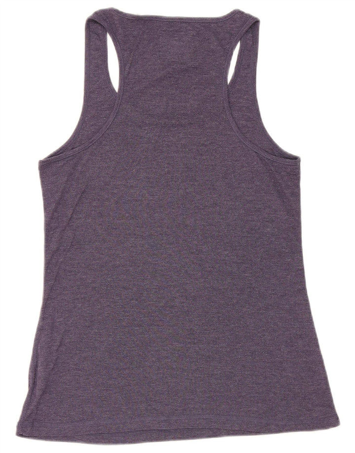 Top de colete gráfico feminino Jack Wills Reino Unido 14 algodão azul marinho médio