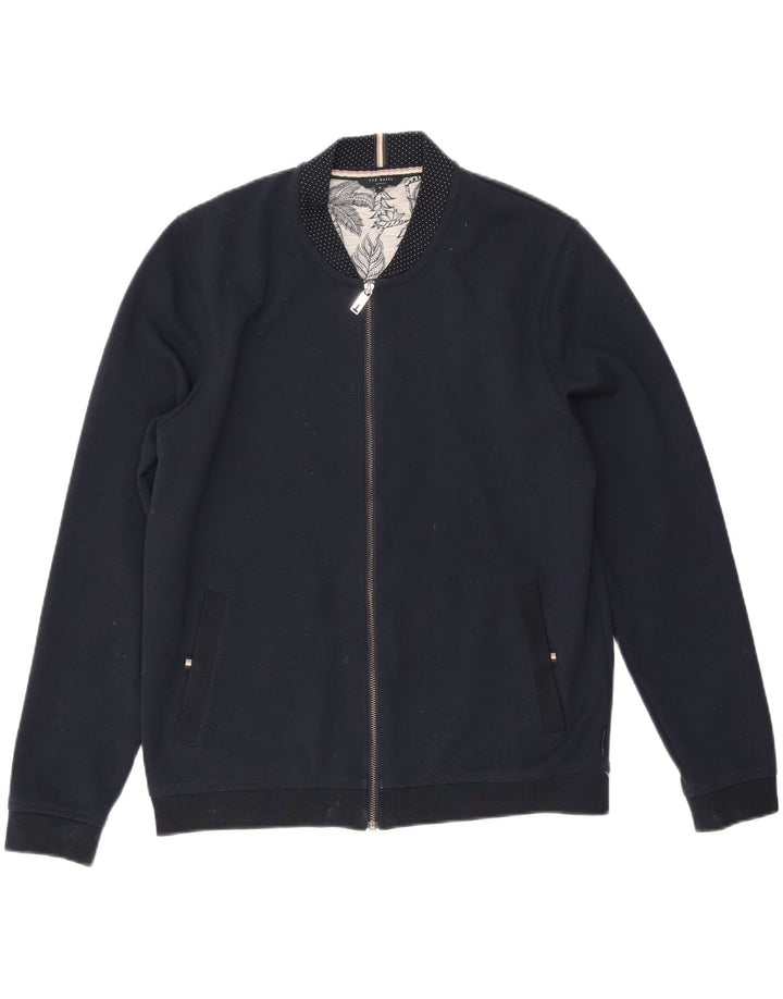 Ted Baker Mens Treino Top Jaqueta Tamanho 5 XL Azul Marinho Poliéster