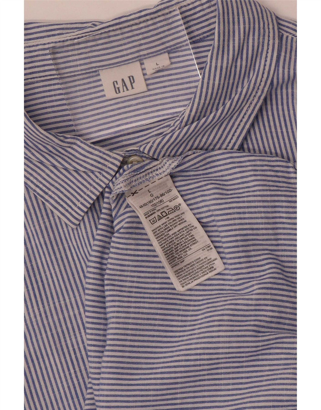 Camisa feminina Gap tamanho 16 grande algodão listrado azul