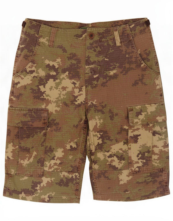 Shorts cargo masculinos vintage médio W32 algodão camuflado cáqui