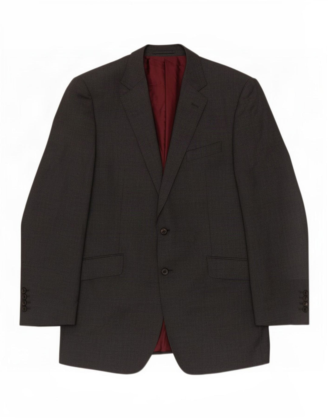 Jaqueta blazer masculina longa de 2 botões Marks & Spencer Reino Unido 42 grande lã cinza