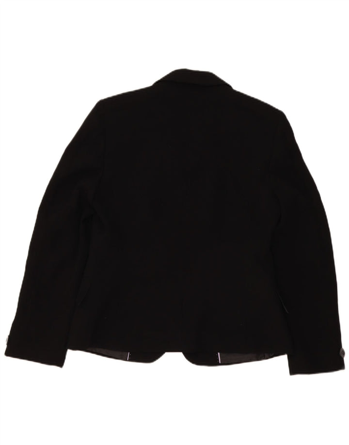 Jaqueta blazer feminina Marks & Spencer curta com 1 botão Reino Unido 14 médio preto