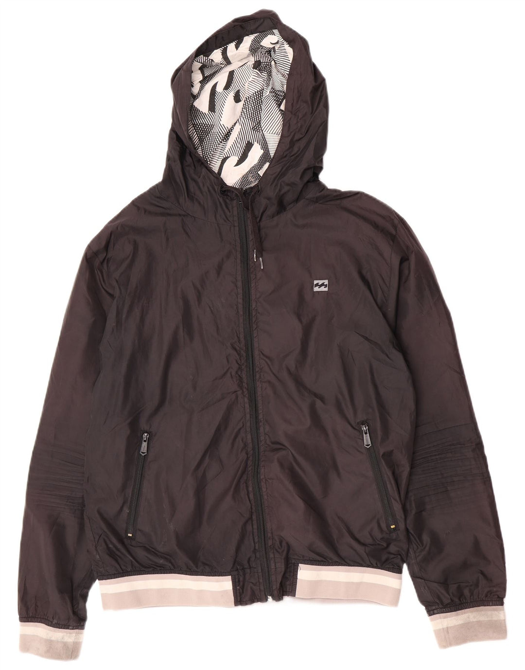 Jaqueta bomber masculina Billabong com capuz Reino Unido 40 poliéster preto grande