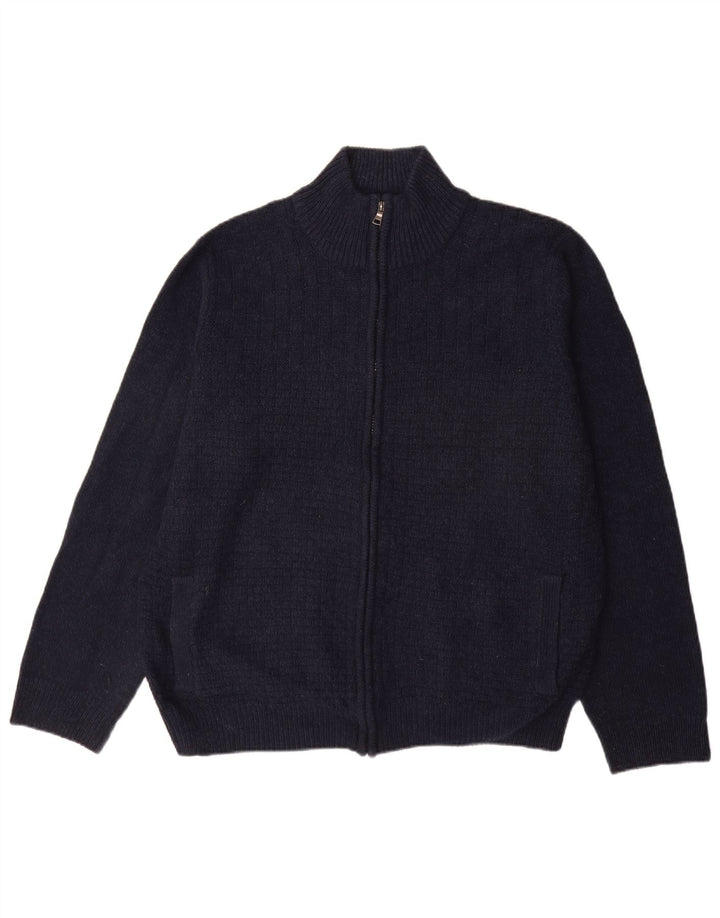 Suéter cardigã masculino com zíper completo Marks & Spencer XL azul marinho acrílico