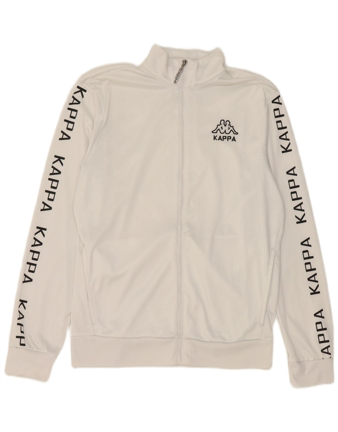 Kappa Mens Graphic Tracksuit Top Jaqueta Grande Poliéster Branco