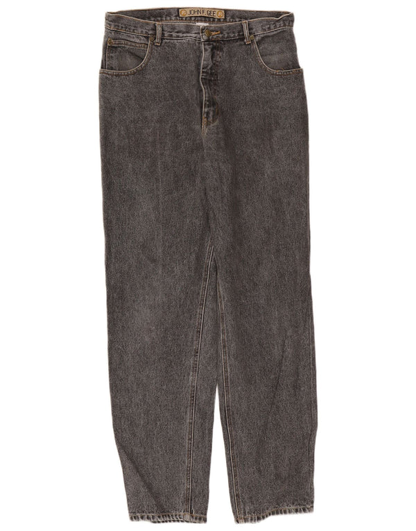 John F Gee Mens Tapered Jeans IT 52 XL W34 L33 Cinza Algodão