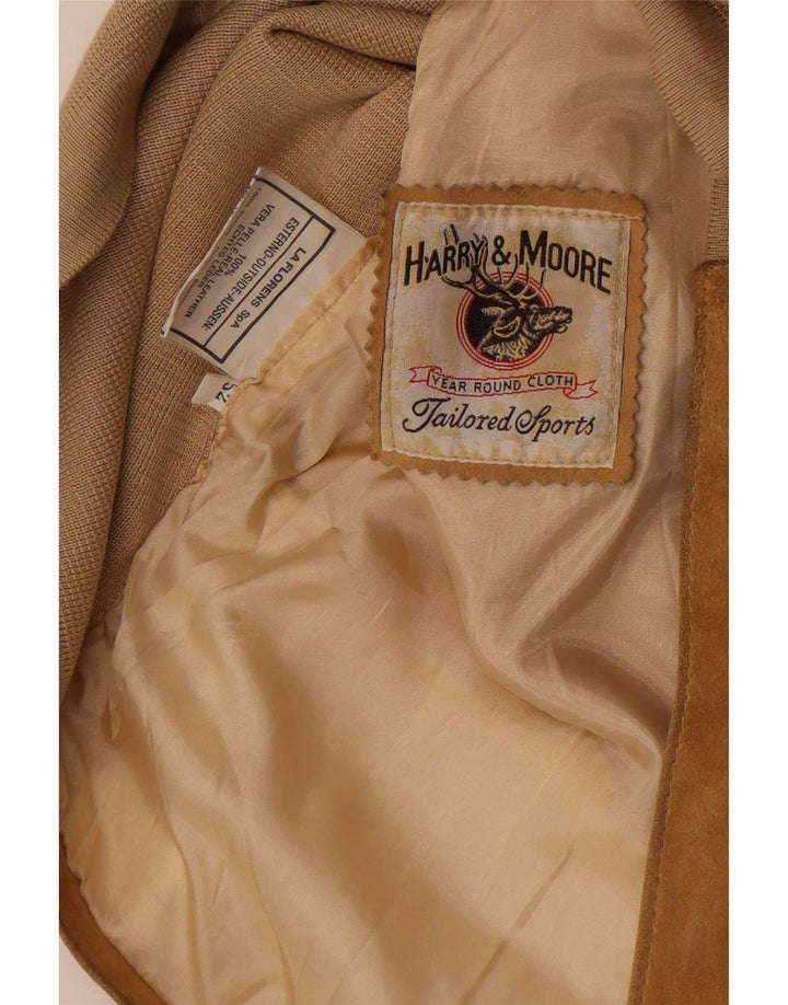 Colete masculino de camurça Harry&Moore IT 52 grande couro bege