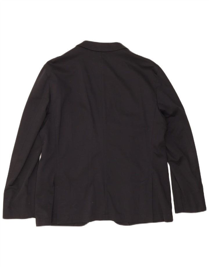 Jaqueta blazer masculina de 2 botões Hugo Boss Reino Unido 40 grande algodão azul marinho