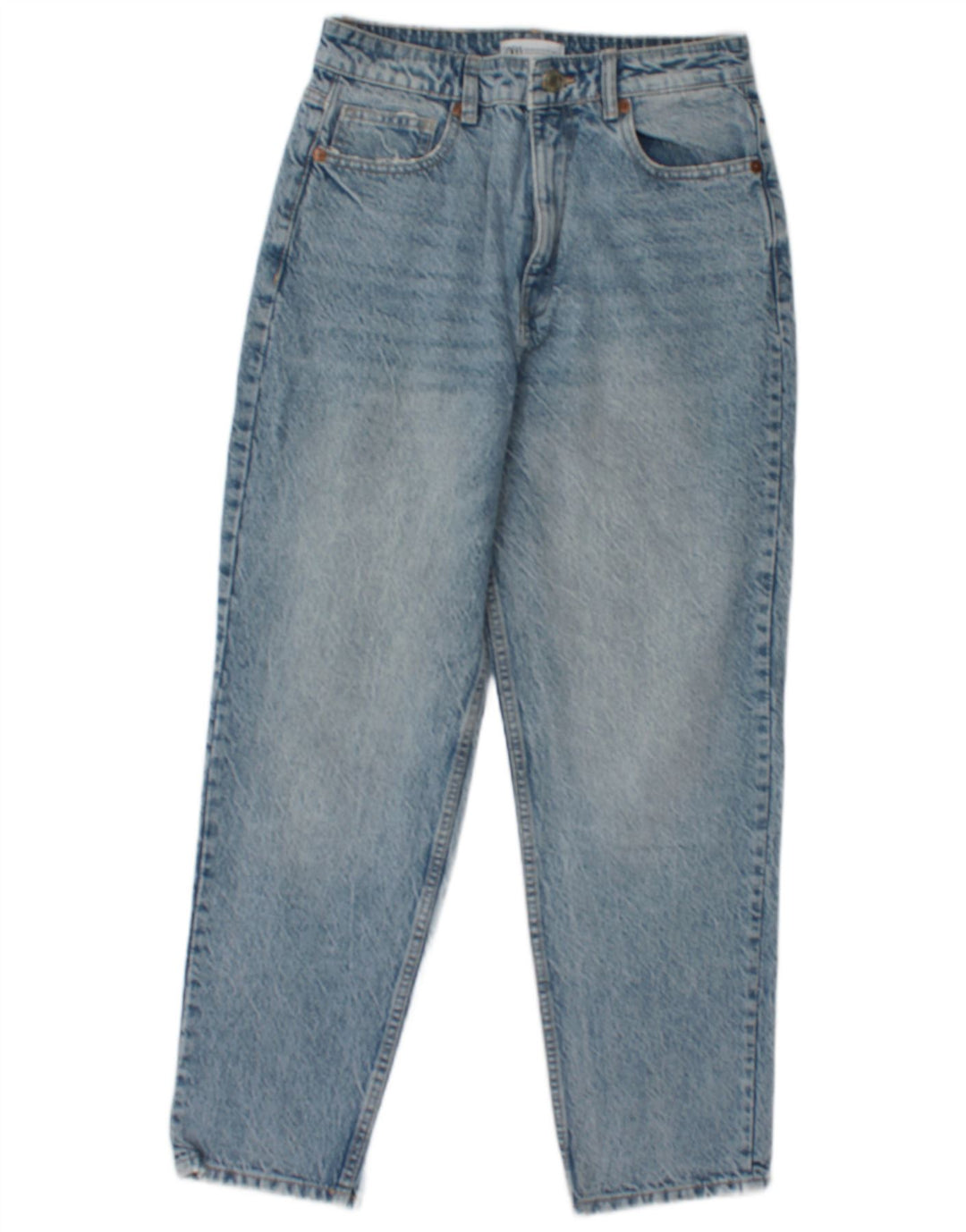 Zara Jeans Cônicos Femininos EU 40 Médio W30 L27 Azul Algodão