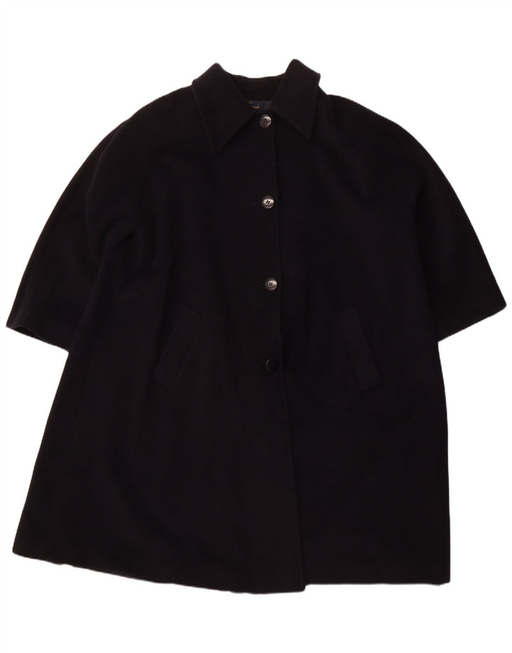 LUISA SPAGNOLI Sobretudo feminino oversized Reino Unido 16 grande lã virgem azul marinho