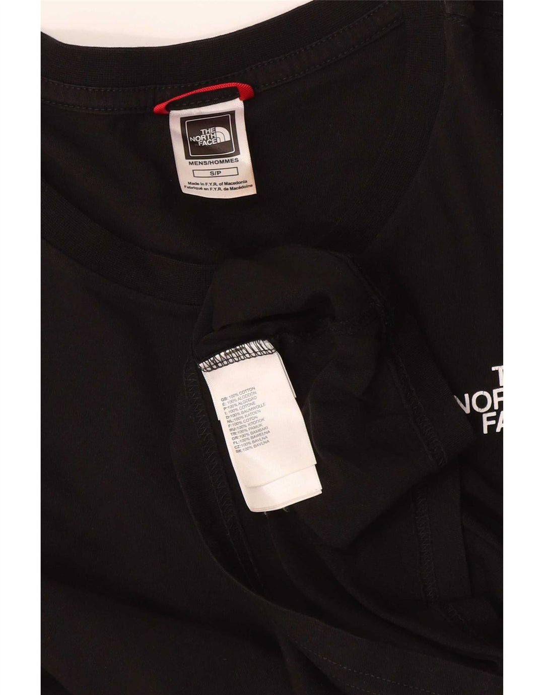 Top gráfico masculino The North Face manga comprida pequeno algodão preto