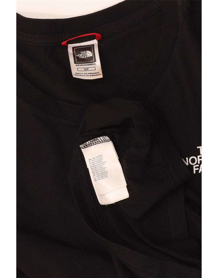 Top gráfico masculino The North Face manga comprida pequeno algodão preto