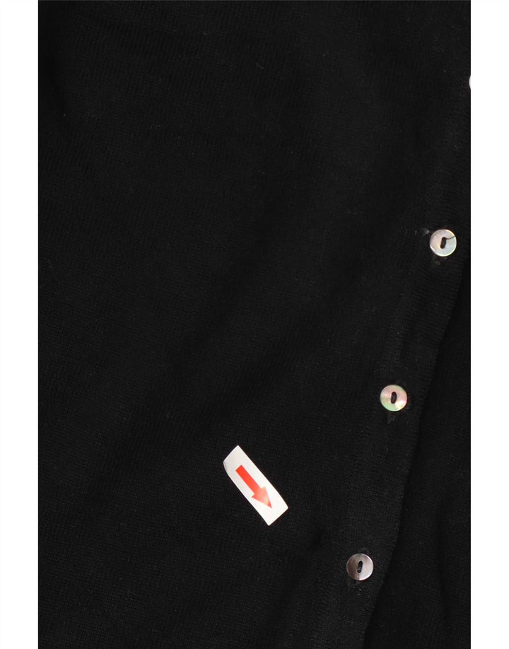 Suéter cardigã feminino Marks & Spencer Regular Fit Reino Unido 12 lã preta média