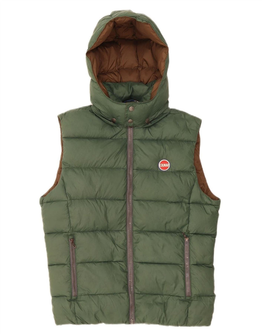 Colete masculino acolchoado com capuz COLMAR IT 48 poliamida verde médio
