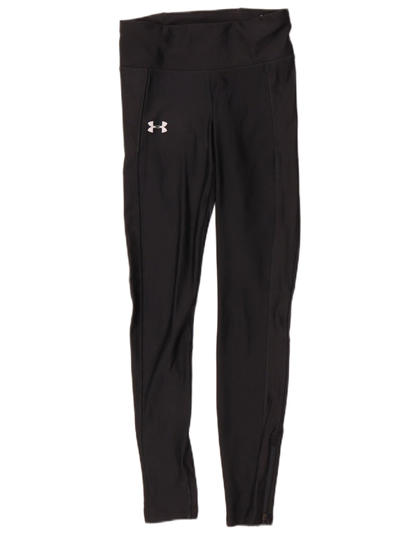 Leggings de compressão femininas Under Armour UK 10 esportes pequenos de poliéster preto