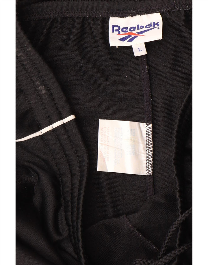 Reebok Mens Treino Calças Joggers Grande Poliéster Preto