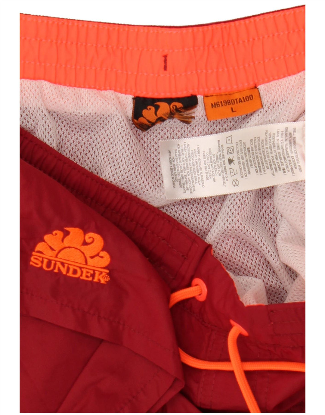 Sundek Mens Natação Shorts Grande Nylon Vermelho