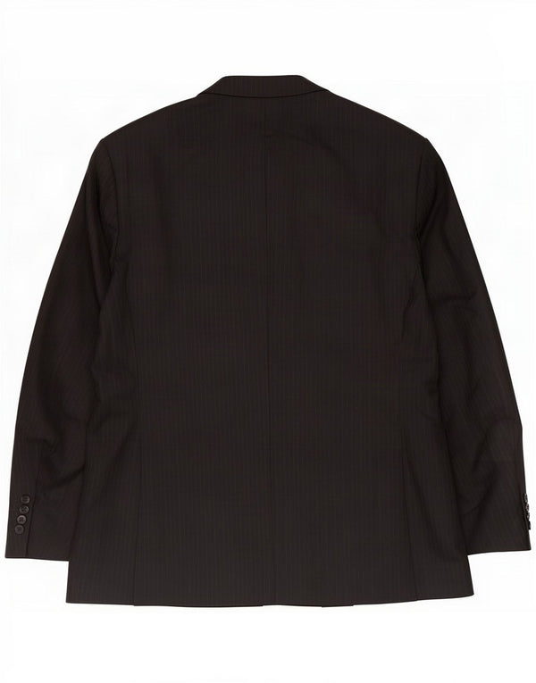 Jaqueta blazer masculina de 2 botões Marks & Spencer UK 48 2XL lã listrada preta