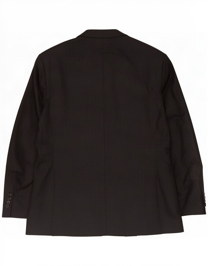 Jaqueta blazer masculina de 2 botões Marks & Spencer UK 48 2XL lã listrada preta