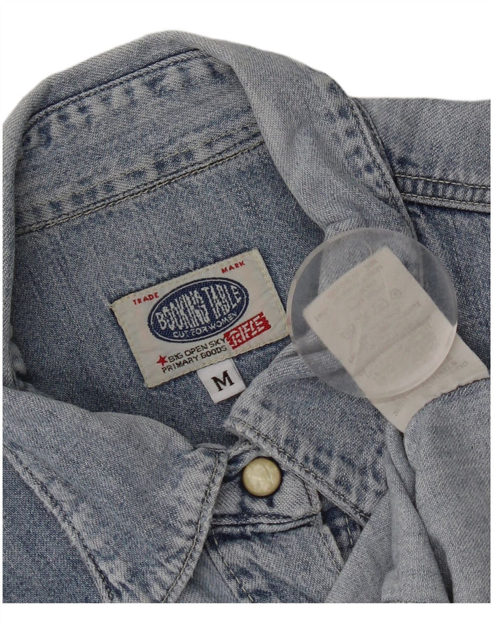 Camisa jeans feminina Rifle Regular Fit Reino Unido 12 algodão azul médio