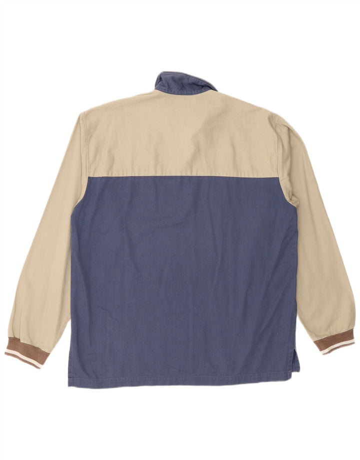 Moletom masculino North Sails com zíper e gola em algodão colorblock azul médio
