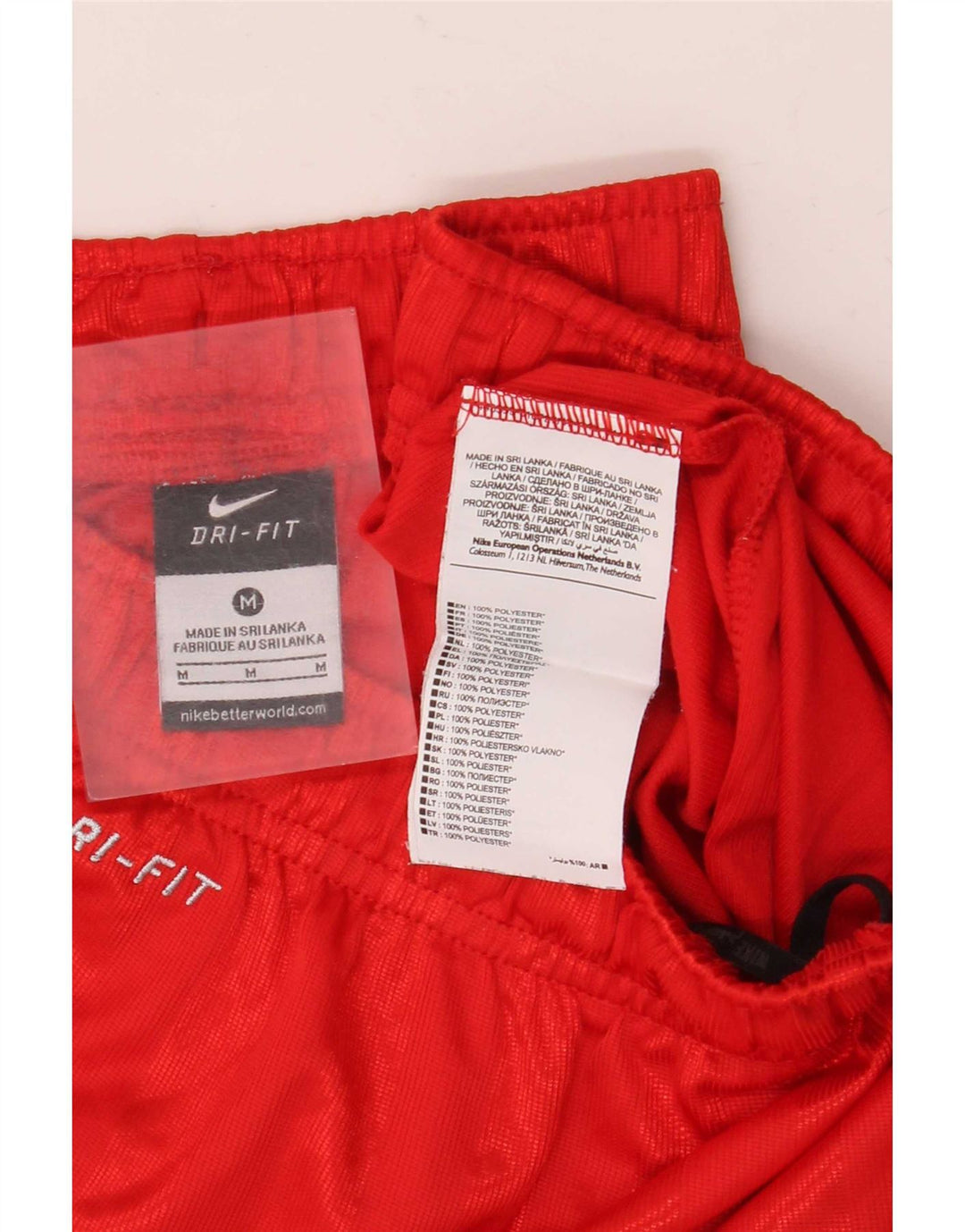 Shorts esportivos masculinos Nike Dri Fit poliéster listrado vermelho médio