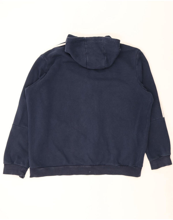 Adidas masculino zip moletom com capuz 2XL algodão azul marinho