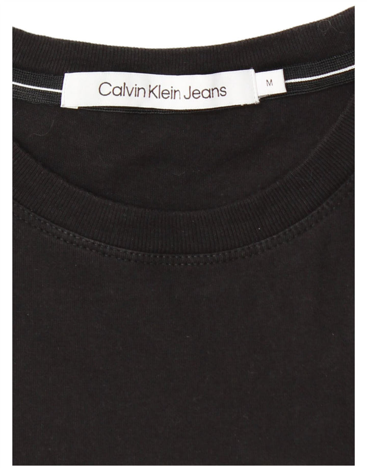 CALVIN KLEIN JEANS Camiseta masculina gráfica Top Médio Preto