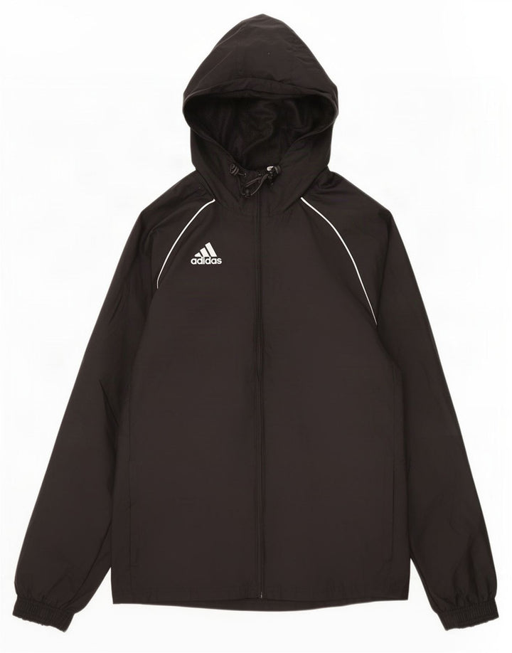 Adidas Mens Hooded Rain Jacket UK 36 Pequeno Preto Poliamida