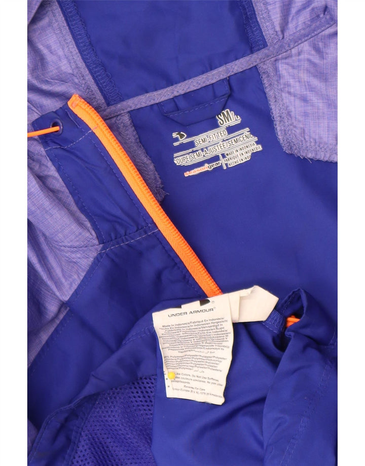 Jaqueta de chuva feminina Under Armour com capuz Reino Unido 10 pequeno bloco colorido azul