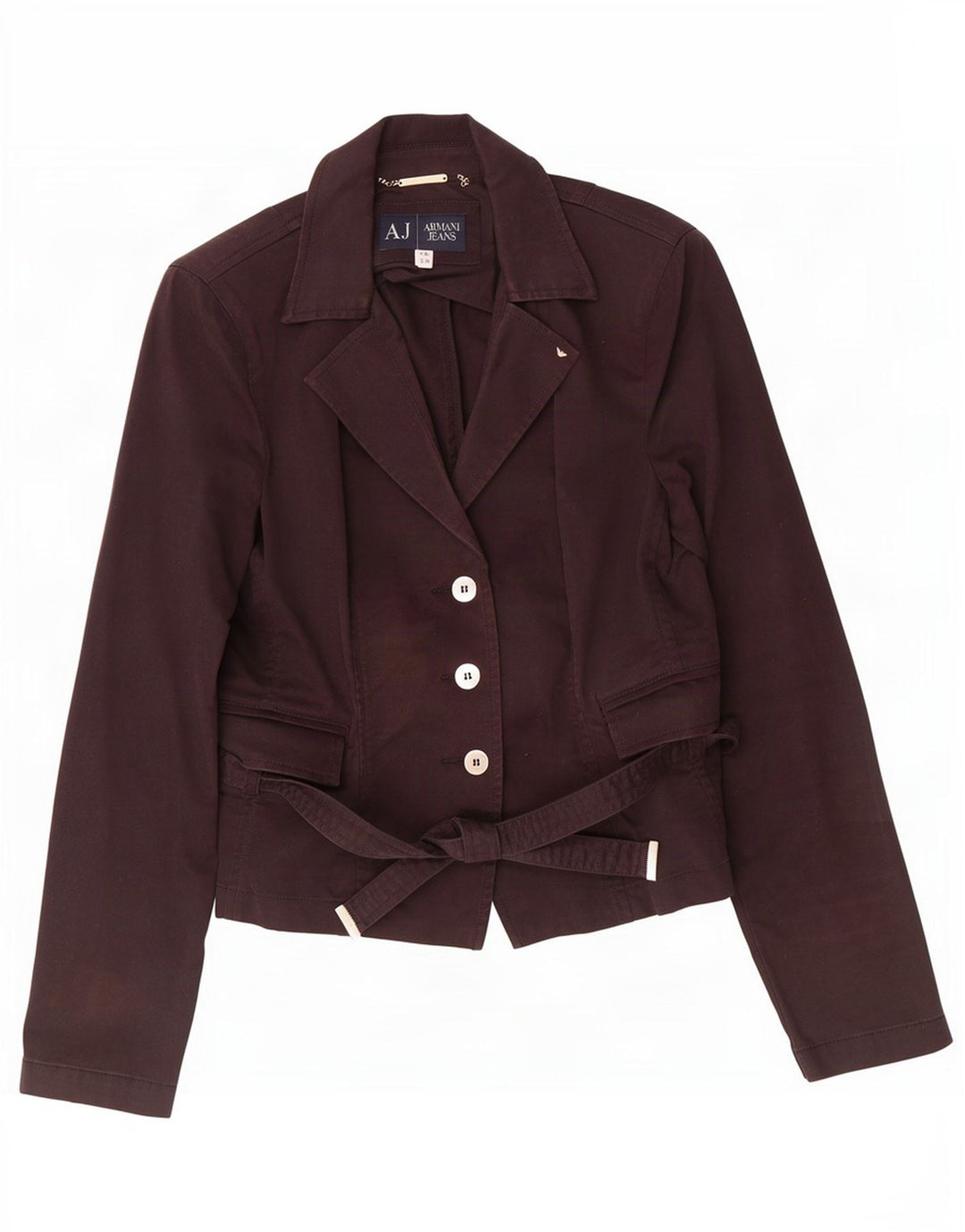 Jaqueta Blazer Armani Jeans Feminina 3 Botões EU 46 XL Marrom Algodão
