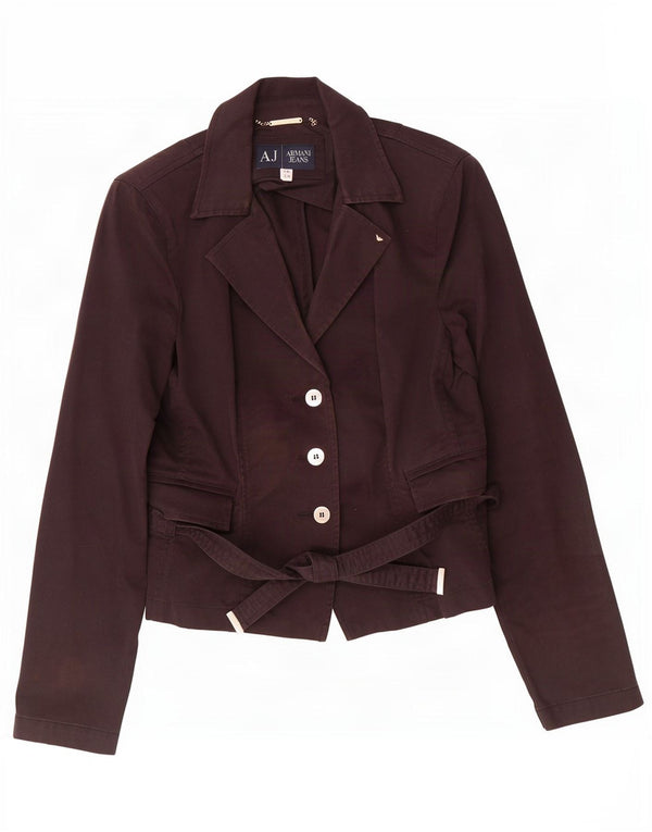 Jaqueta Blazer Armani Jeans Feminina 3 Botões EU 46 XL Marrom Algodão