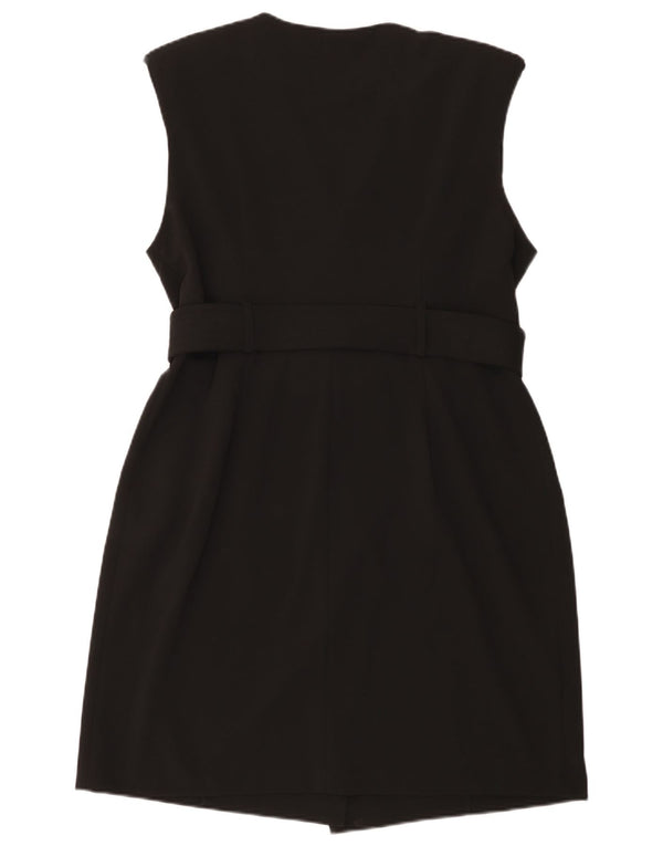 Vestido feminino Calvin Klein sem mangas com bainha US 14 grande poliéster preto
