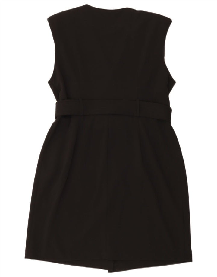 Vestido feminino Calvin Klein sem mangas com bainha US 14 grande poliéster preto
