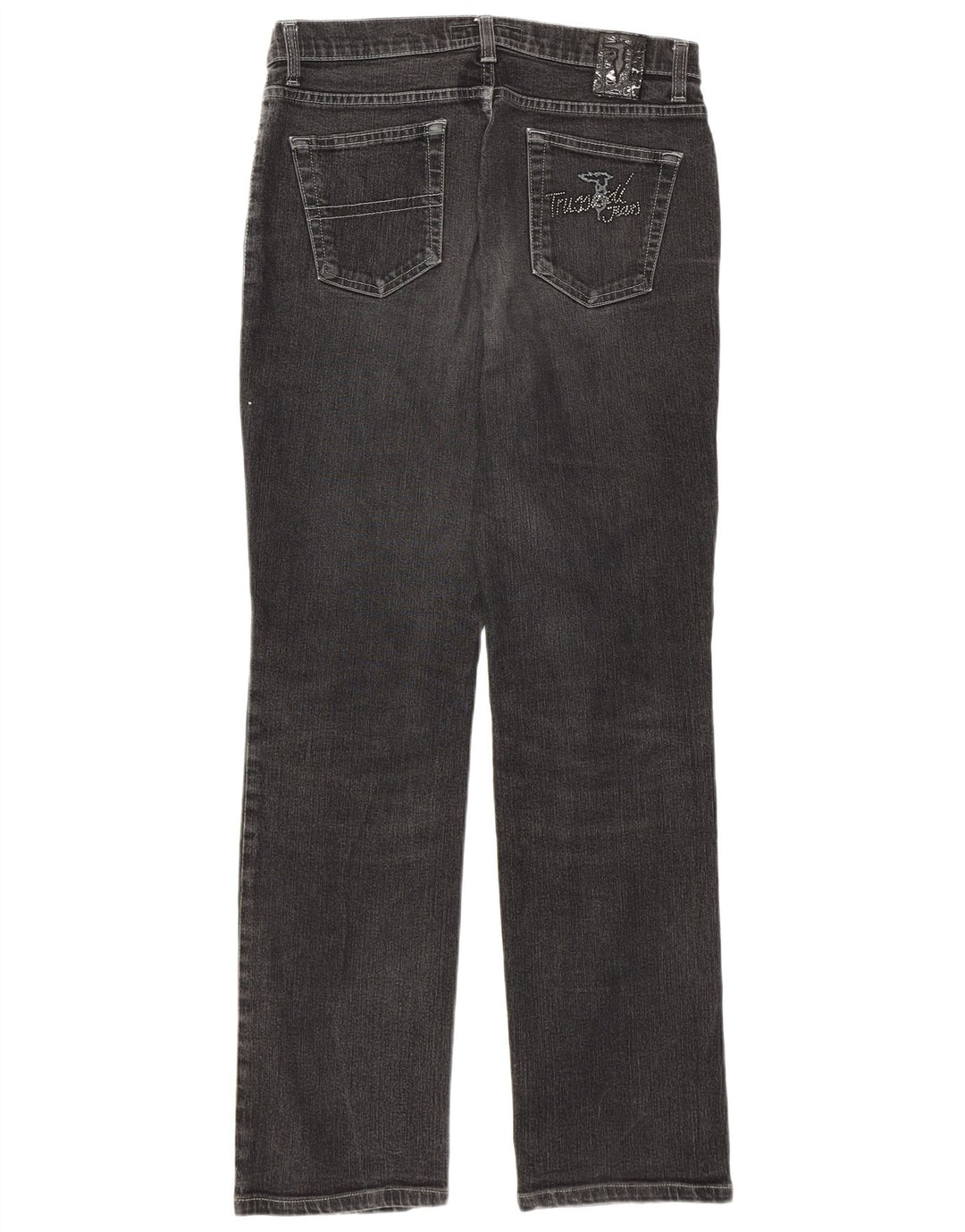 Jeans retos femininos Trussardi W29 L31 algodão cinza