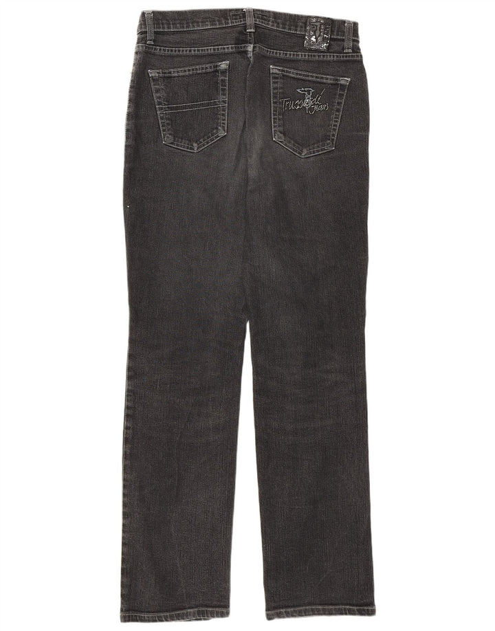 Jeans retos femininos Trussardi W29 L31 algodão cinza