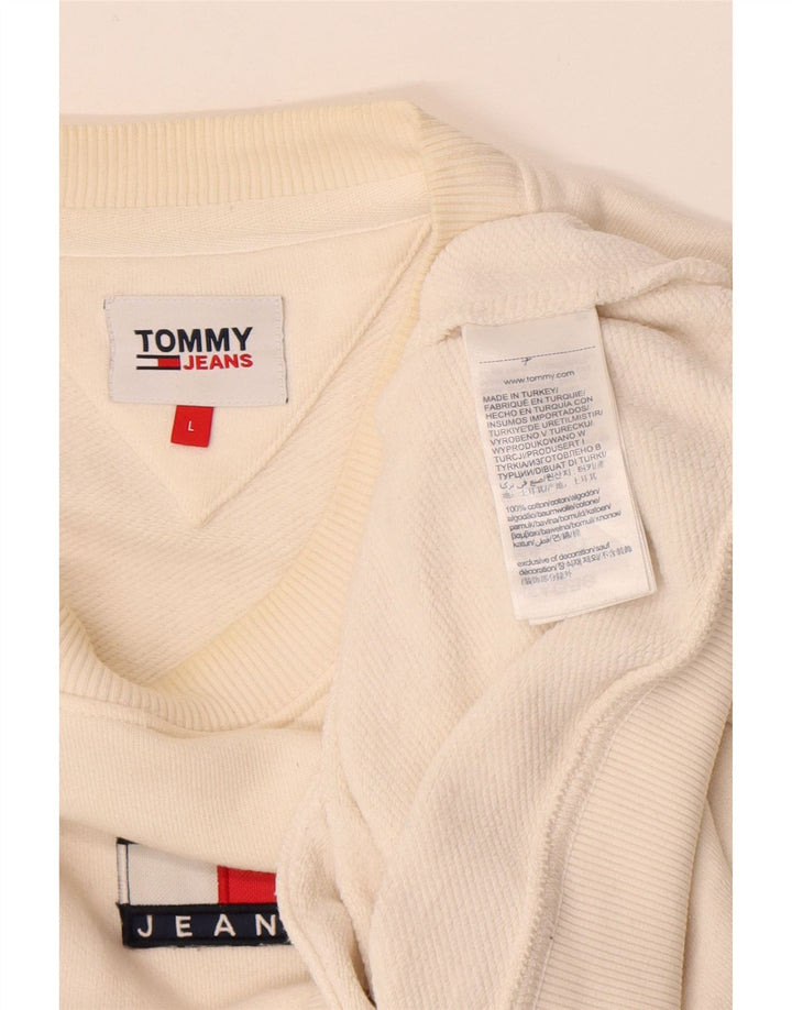 Tommy Hilfiger moletom masculino jumper grande algodão branco