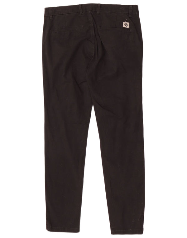 Zara Mens Slim Chino Calças EU 42 Grande W32 L31 Algodão Preto