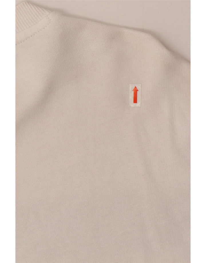 Guess Camiseta masculina gráfica manga comprida médio branco algodão colorblock