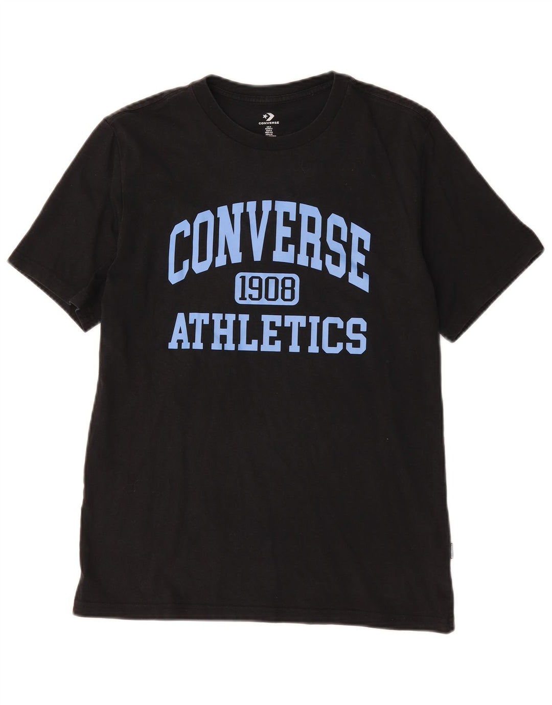 Converse Mens Graphic T-Shirt Top Pequeno Algodão Preto