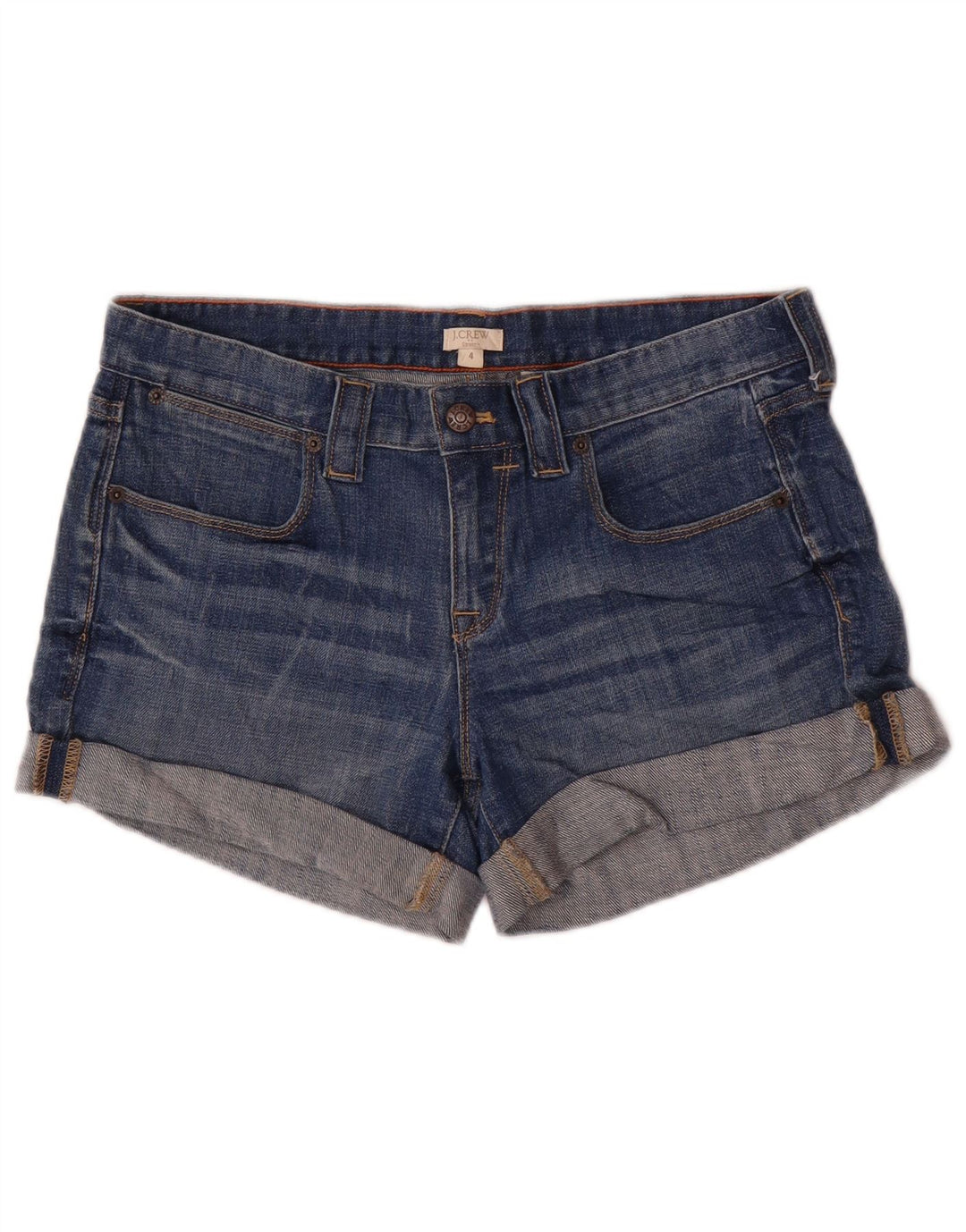 J. CREW Shorts jeans feminino US 4 pequeno W32 algodão azul