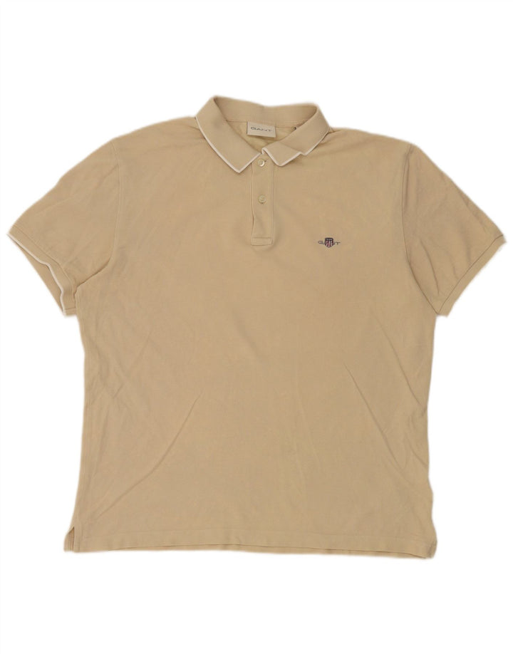 Camisa polo masculina GANT grande algodão bege